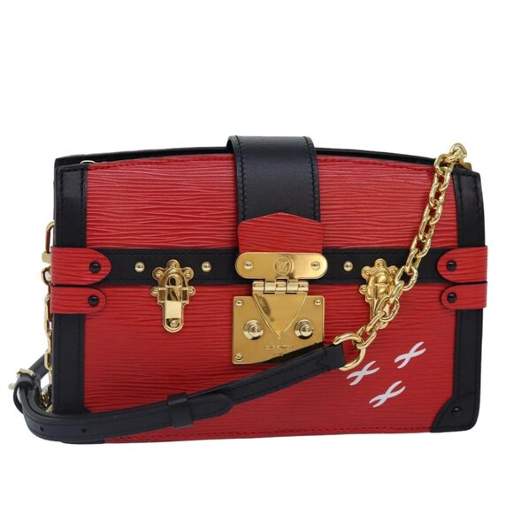 LOUIS VUITTON Epi Trunk Clutch Shoulder Bag Red Black M51697 LV Auth ar12517A - Picture 1 of 16